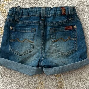 7 For All Mankind Girls Denim Roll-Cuff Shorts in Blue